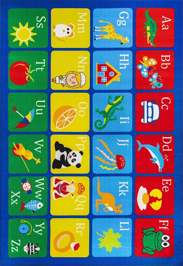 Rugshop Kids Alphabet Educational Learning High Traffic Living Room, Home - Image 2