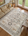 8x10 Vintage Area Rug: Washable Neutral Soft Non Slip Thin Large Floor Carpet by MICGEEK