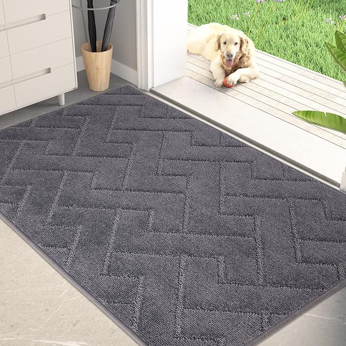 PURRUGS Dirt Trapping Door Mat 34" x 59", Non-Slip Machine Washable Entry Rug by PURRUGS