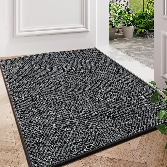 Indoor Door Mat 17"x30", Low-Profile Welcome Front Door Mat Indoor Entrance by NaolotureHome