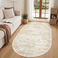 Oval Rugs 3x5 for Entryway, Washable Modern Non-Slip Area Rug for Kitchen by Restydon