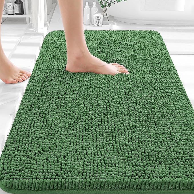 OLANLY Bathroom Rugs 35x24, Extra Soft Absorbent Chenille Bath Rugs, Rubber by OLANLY