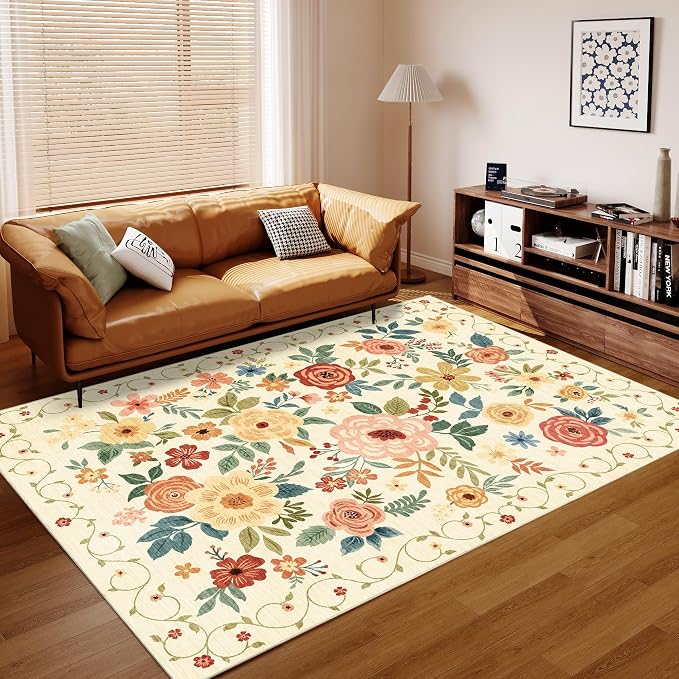 DUKINO 8x10 Area Rug, Floral Rugs - Image 4