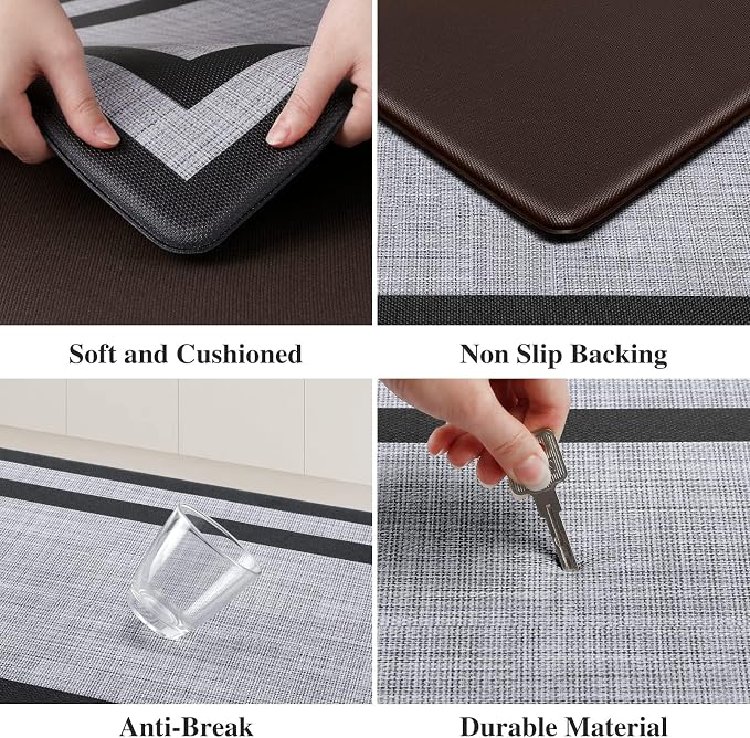 Mattitude Kitchen Mats Set of 2 Cushioned 0.47 inch Kitchen Rugs Non-Skid Rug - Image 3