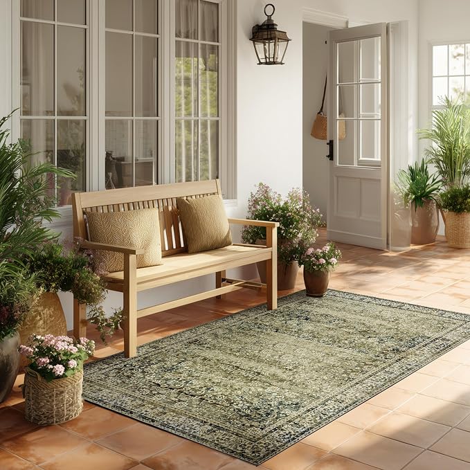 Olive and Tan Boho Front Door Mat - Image 8