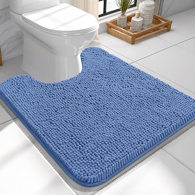 OLANLY Toilet Rugs U-Shaped 24x24, Extra Soft Absorbent Chenille Contour by OLANLY