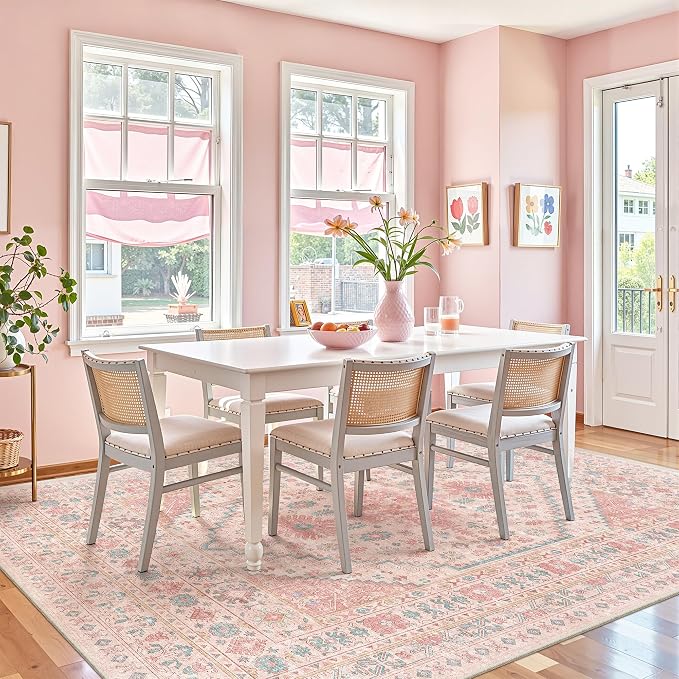 zesthome 7x9 Washable Rugs for Baby Girl, Super Soft Pink Rugs for Nursery Room - Image 9