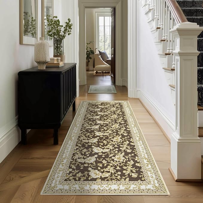 Brown Boho Washable 3x8 Extra Long Hallway Runner Rug, Extra Large Kitchen - Image 8