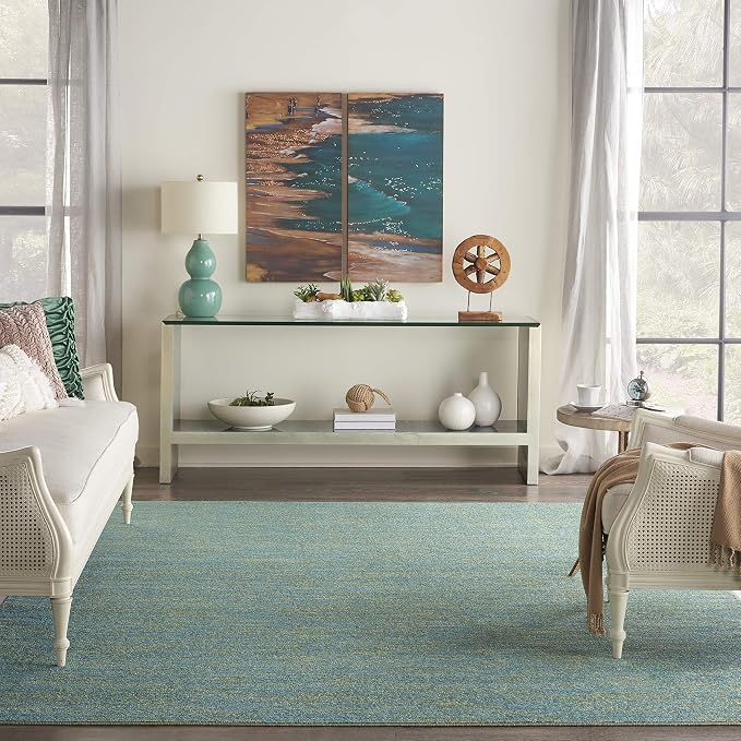 Nourison Home Nourison Essentials Blue Green 9' x 12' Area Rug - Image 3