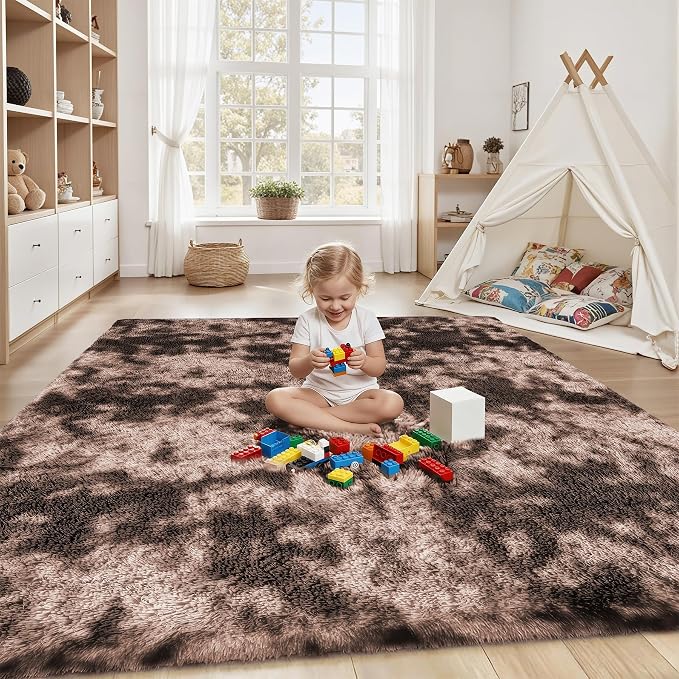 Area Rug for Living Room Bedroom: 4x6 Soft Fluffy Shag Upgrade Non-Slip High - Image 4