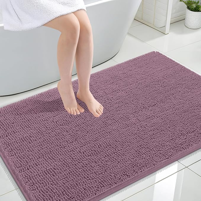 OLANLY Large Bathroom Rugs 44x32, Extra Soft Absorbent Chenille Bath Rugs by OLANLY