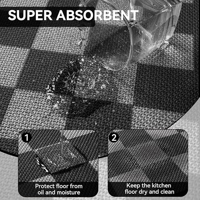 YDKGL Kitchen Mats for Floor Kitchen Rugs Non Slip Washable, Super Absorbent - Image 5