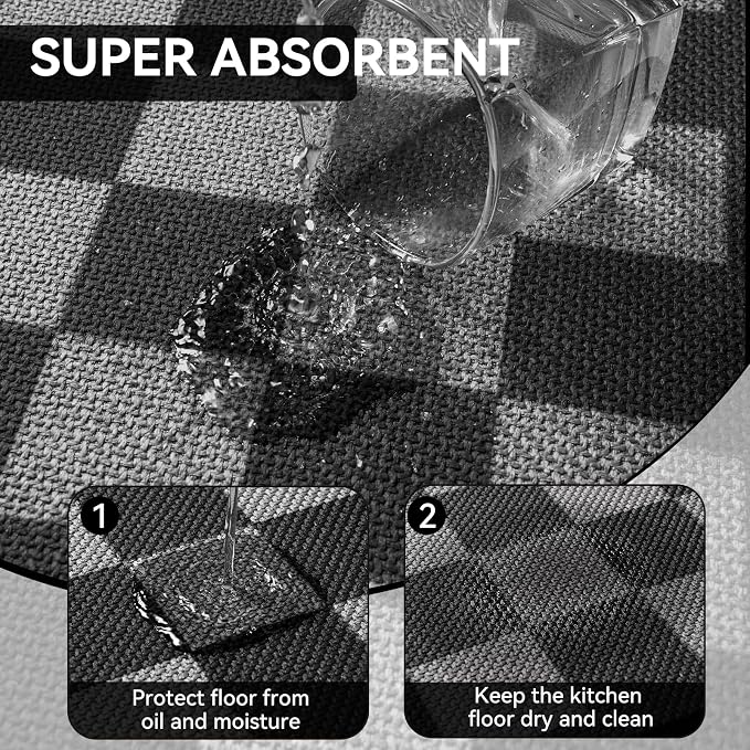 YDKGL Kitchen Runner Rugs Non Slip Washable, Super Absorbent Kitchen Mats - Image 5
