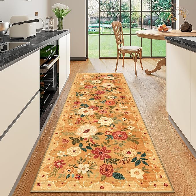 DUKINO 2x6 Runner Rug for Hallway, Washable Kitchen Runner Rug by DUKINO