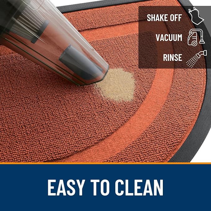 OLANLY Half Circle Door Mat Indoor Outdoor Entrance Welcome, Waterproof - Image 6