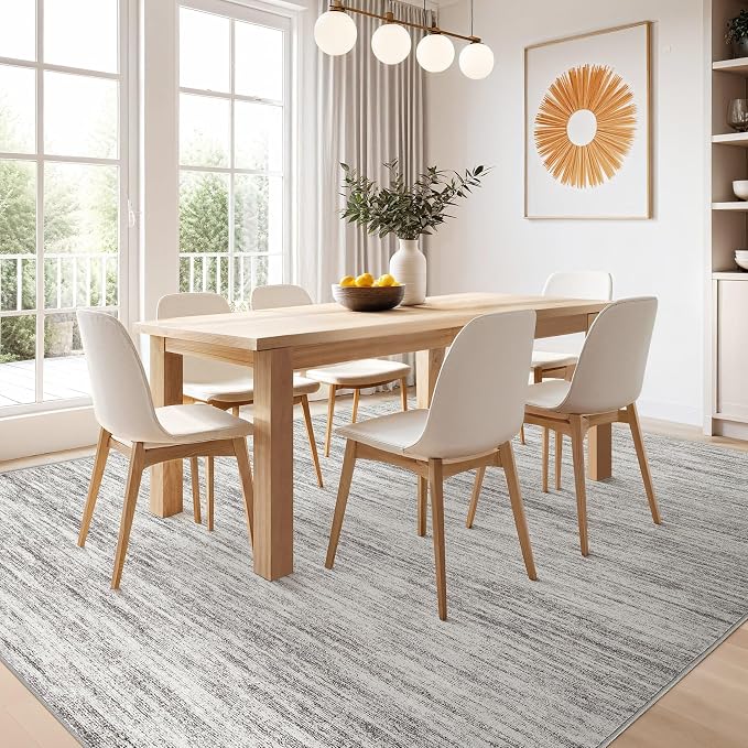 Nakagishi 5x8 Area Rugs Living Room: Washable Large Vintage Rug Neutral - Image 7