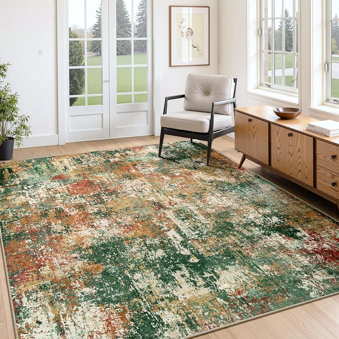 RELEANY Washable Area Rugs 7'x9' Non-Slip Modern Abstract Soft - Image 9