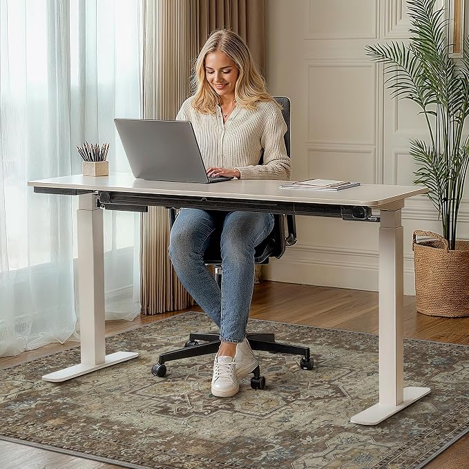 48"x60" Office Chair Mat for Hardwood Tile Floor, Under Desk Carpet Protector - Image 2