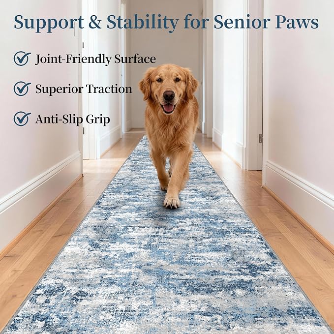 Washable Carpet Runners for Hallway 12ft-Non Slip Floor Runners for Dogs - Image 2