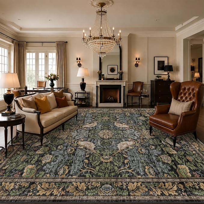 Hazo Haus Dark Living Room Rug 8x10 by HazoHaus