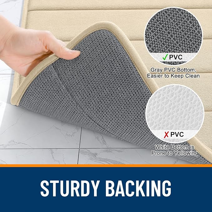 OLANLY Memory Foam Long Bathroom Rugs Runner 44x20, Super Soft Absorbent Bath - Image 7