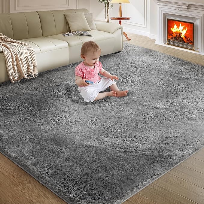 Ultra Soft Rug for Living Room, 4X6 Fluffy Shag Area Rug for Bedroom, Modern - Image 9