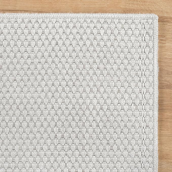 CAMILSON Easy Jute Rug 5x7, Indoor Outdoor Off-White Farmhouse Area Rugs - Image 6