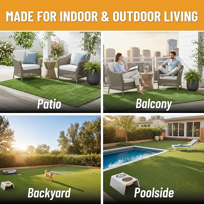Ottomanson Artificial Turf Mat Natural 31" x 4' | Realistic Grass - Image 4