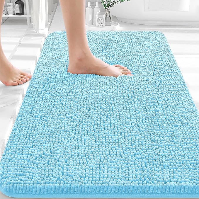 OLANLY Bathroom Rugs 32x20, Extra Soft Absorbent Chenille Bath Rugs, Rubber by OLANLY