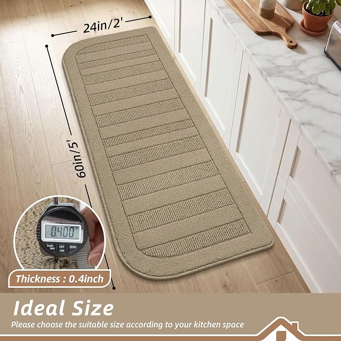 BEQHAUSE 24x60 Inch Kitchen Rugs Non-Slip Washable Kitchen Mats - Image 2