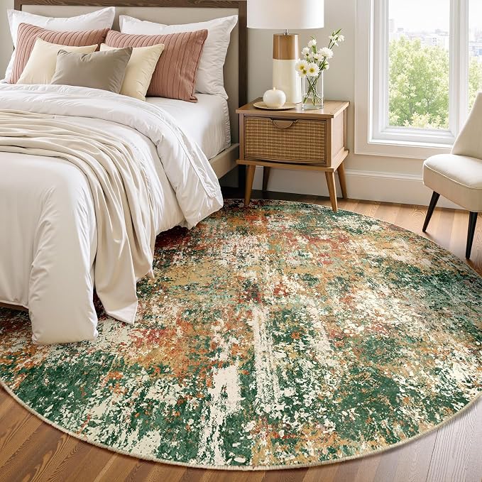RELEANY Washable Area Rugs 8ft Non-Slip Modern Abstract Soft by RELEANY