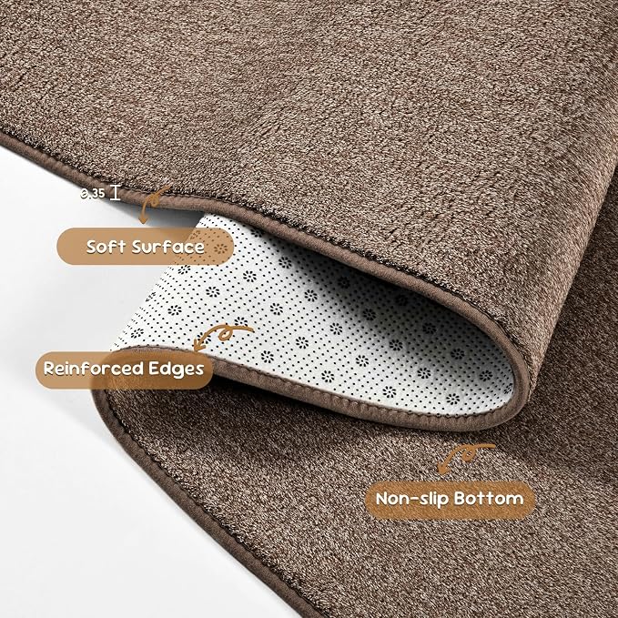 Pettop 7x10 Brown Area Rugs for Living Room Bedroom, Thickened Memory-Foam - Image 7