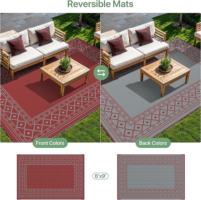 GENIMO Outdoor Rug Waterproof 6'x9' - Image 4