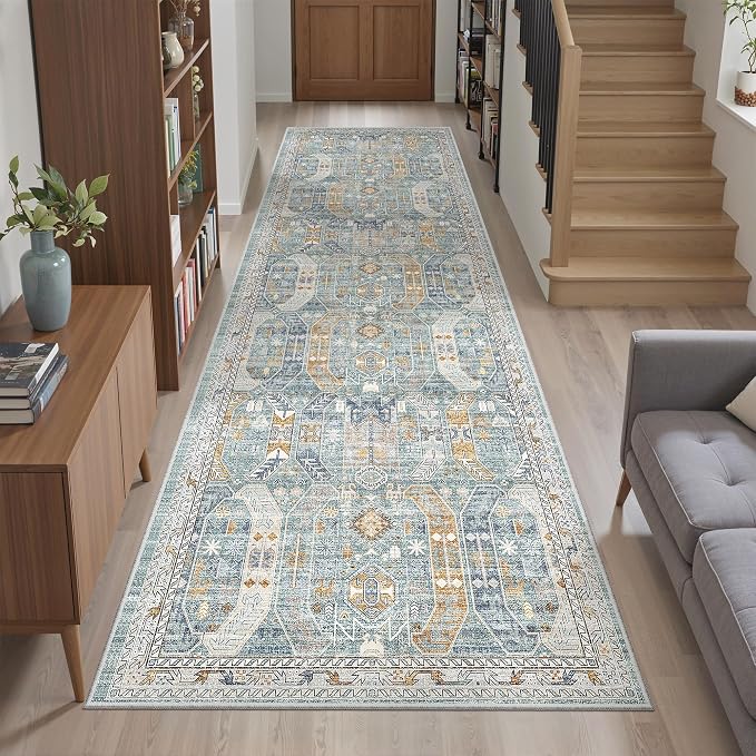 Madane Runner Rug 2'6''x8' Kitchen Runner, Hallway Runner Printed Vintage - Image 8