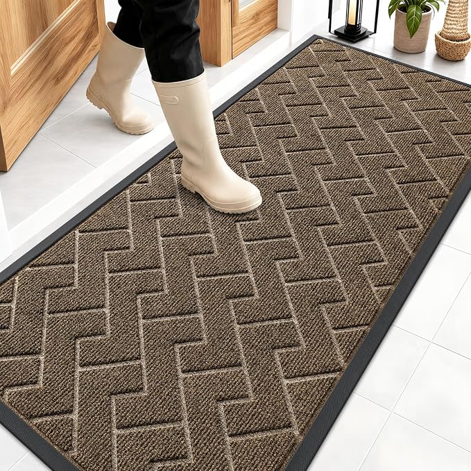 OLANLY Front Door Mat Indoor Outdoor Entrance, Waterproof All-Season, by OLANLY