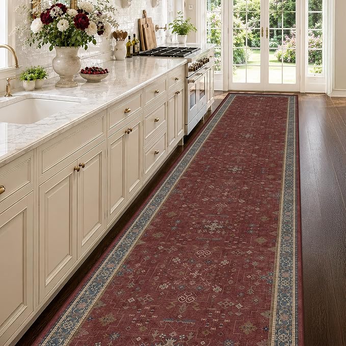 Large Burgundy 3x12 Long Runner Rug - Image 3