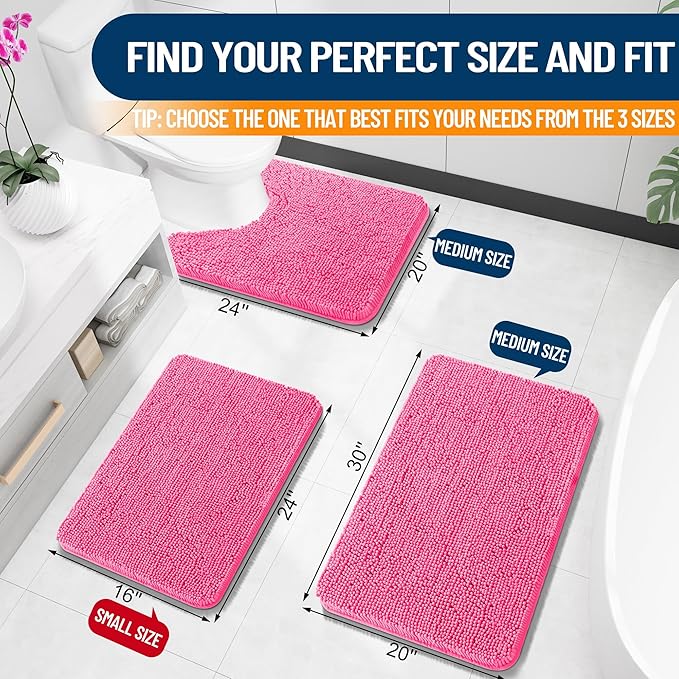 OLANLY Toilet Rugs U-Shaped 24x20, Extra Soft Absorbent Chenille Contour - Image 2