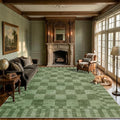 GarveeHome Moss Green Checkered Rug 5×7 Area Rugs by GarveeHome