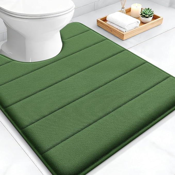 OLANLY Memory Foam Toilet Rugs U Shaped 24x20, Super Soft Absorbent Contour by OLANLY