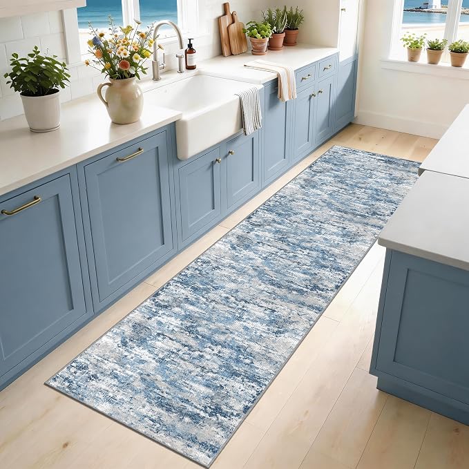 Runners for Hallways Ultra Non-Slip 2x10 Long Runner Rugs Washable Abstract - Image 2