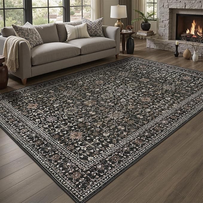 DCX Black 8x10 Rug, Kid & Pet Friendly - Image 2