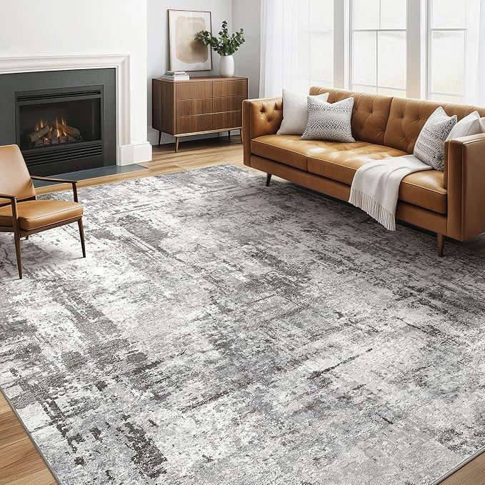 5x8 Area Rug Living Room: Washable Large Abstract Soft Rugs Stain Resistant by LOONGRUG