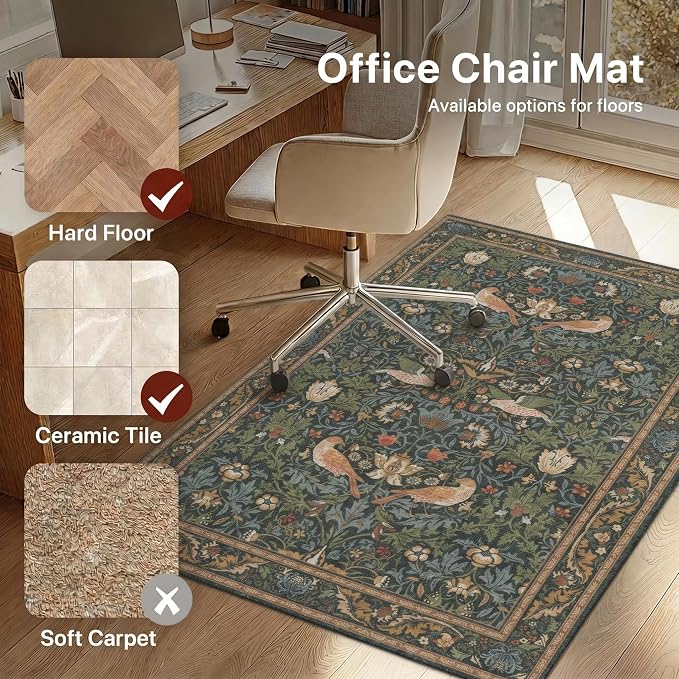 36"x48" Office Chair Mat for Hardwood Tile Floor, Under Desk Carpet Protector - Image 3