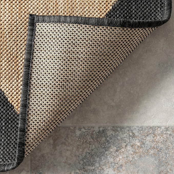 Nuloom Outdoor Performance Collection Sabina Dark Grey/Ivory, High Traffic - Image 5