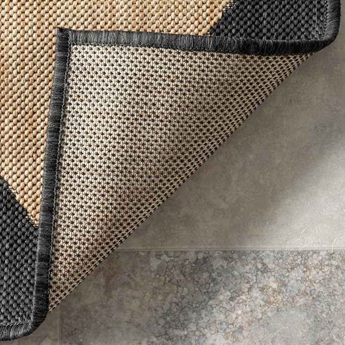 Nuloom Outdoor Performance Collection Sabina Dark Grey/Ivory, High Traffic - Image 6