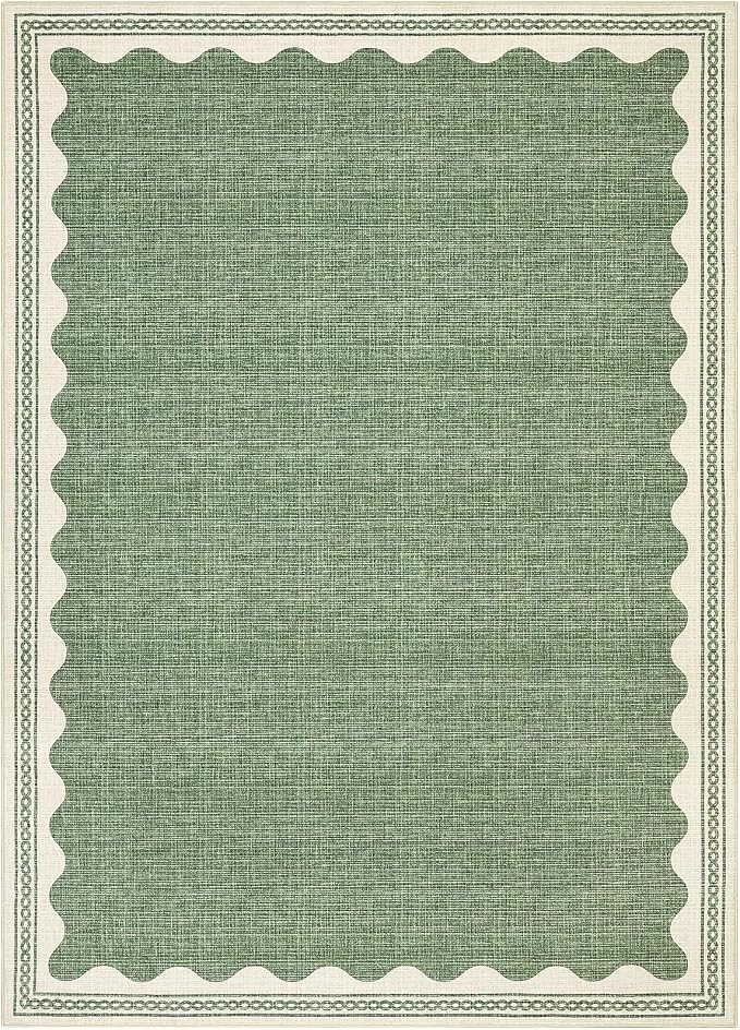 GarveeHome Scalloped 3x5 Rug Washable Non-Slip Low-Pile Indoor Rugs - Image 5