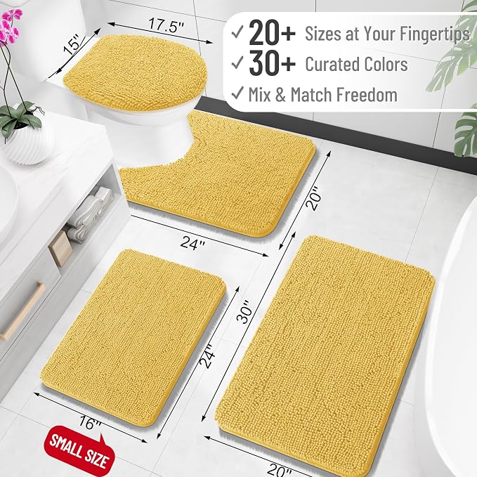 OLANLY Large Bathroom Rugs 59x35, Extra Soft Absorbent Chenille Bath Rugs - Image 2