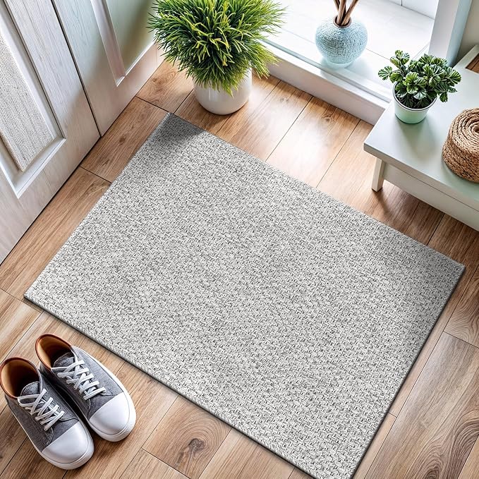 CAMILSON Easy Jute Rug 2x3, Indoor Outdoor Gray Color Farmhouse Area Rugs - Image 6