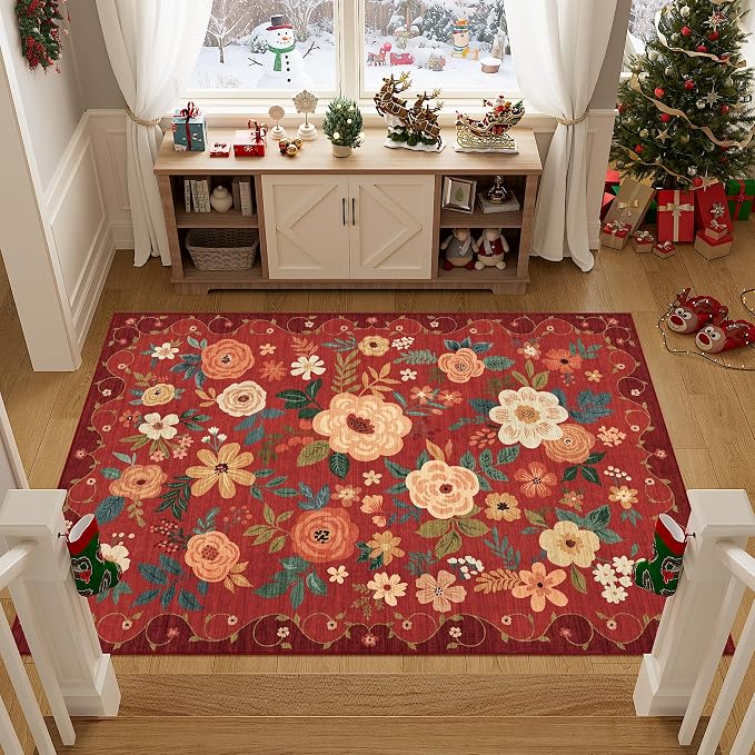 DUKINO 3x5 Area Rug, Floral Rugs - Image 6