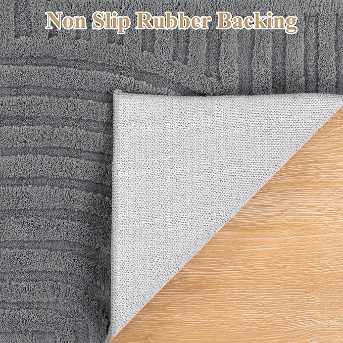 Pauwer 8x10 Washable Area Rugs for Living Room Modern Grey Solid Color Soft - Image 4
